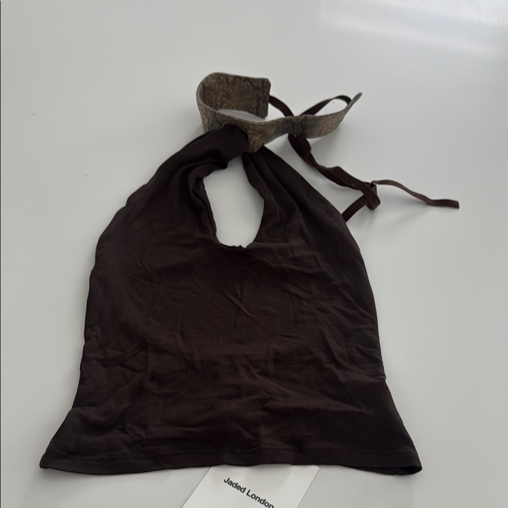 Jaded London Brown Halter Top